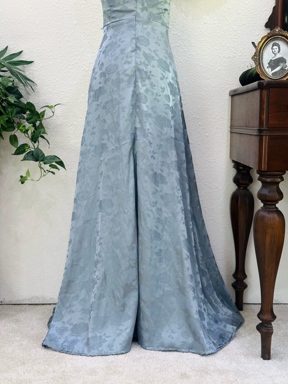 Lulus Sage Blue Strapless Formal Dress - Picture 7 of 8